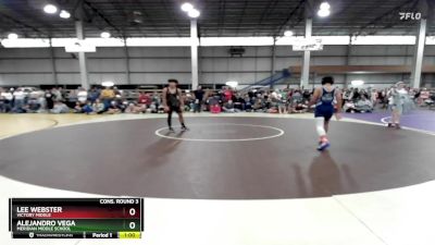 115 lbs Cons. Round 3 - Lee Webster, Victory Middle vs Alejandro Vega, Meridian Middle School