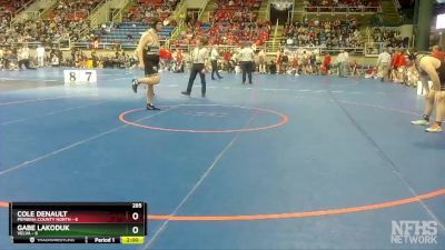 285 lbs Semis & 1st Wrestleback (8 Team) - Gabe Lakoduk, Velva vs Cole Denault, Pembina County North