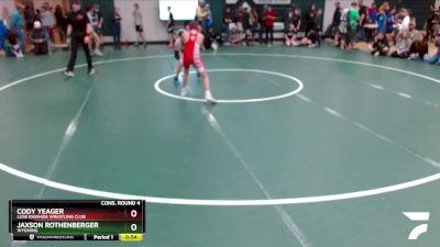 95 lbs Cons. Round 4 - Jaxson Rothenberger, Wyoming vs Cody Yeager, Lusk Rawhide Wrestling Club