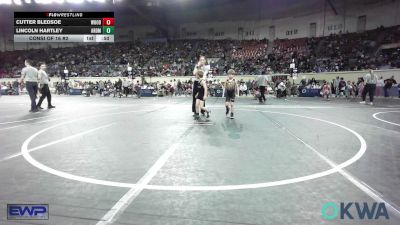 60 lbs Consi Of 16 #2 - Cutter Bledsoe, Woodland Wrestling Club vs Lincoln Hartley, Ardmore Takedown Club