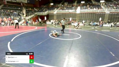 78 lbs Consolation - Tracen Barton, Riverton USAW vs Carmine Crisman, North Montana WC