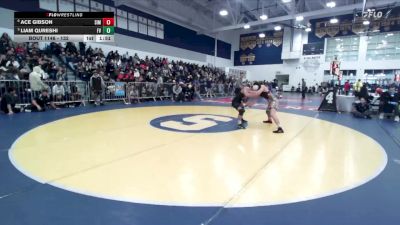 132 lbs Quarterfinal - Liam Qureshi, Fountain Valley vs Ace Gibson, Simi Valley