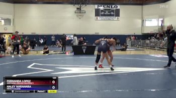 123 lbs Semifinal - Haley Narahara, Menlo College vs Fernanda Lopez, Southern Oregon University
