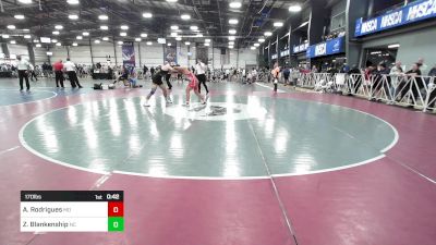 170 lbs Consi Of 32 #2 - Anthony Rodrigues, MD vs Zachary Blankenship, NC