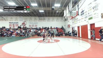 155 lbs Cons. Round 7 - Hailey Jacobs, Vale vs Raegen Woolley, Rigby