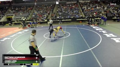 144 lbs Quarterfinal - Cohen Long, Columbus North vs Matthew Schroeder, Evansville Mater Dei