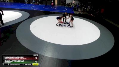 112 lbs Cons. Round 2 - Isabella Woldemar, California vs Madison Pangburn, Mesa Verde High School Wrestling