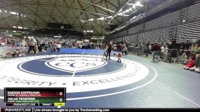 49 lbs Cons. Round 2 - Oscar Pedeferri, Cherry Creek Wrestling Club vs Kaeson Koppelman, Orting Jr. Cardinals Wrestling