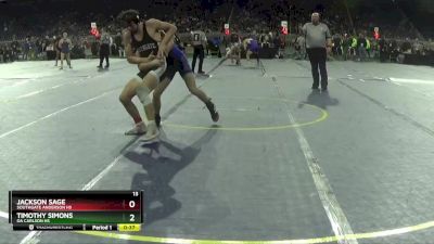 D2-157 lbs Cons. Semi - Timothy Simons, OA Carlson HS vs Jackson Sage, Southgate Anderson HS