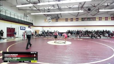 128 lbs Cons. Round 2 - Anahi Moreno, Fresno City College vs Crystal Vasquez, Bakersfield College