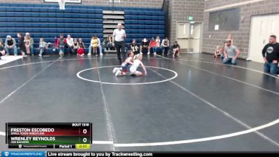 43 lbs Cons. Round 2 - Wrenley Reynolds, 208 Badgers vs Preston Escobedo, Small Town Wrestling