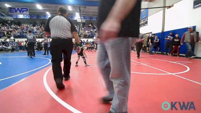 40 lbs Quarterfinal - Laith Adkins, Claremore Wrestling Club vs Lucas Weisinger, Wyandotte Youth Wrestling