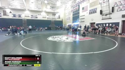 113 lbs Cons. Round 2 - Scott Bollinger, West Valley (Spokane) vs Ryder Markezic, West Valley (Spokane)