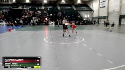 119 lbs Round 3 (8 Team) - Nathan Halloran, GRIT vs Jaxon Ayres, Midwest Destroyers