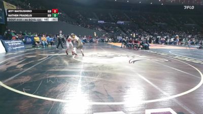 4A Boys 138 lbs Cons. Round 1 - Jett Matsushino, Klamath Union Boys vs Nathen Fradelis, North Bend Boys