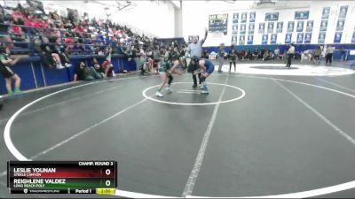 105 lbs Champ. Round 3 - Reighlene Valdez, Long Beach Poly vs Leslie Younan, Steele Canyon