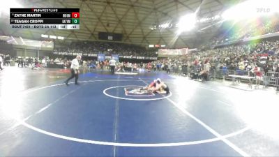 Boys 2A 113 lbs Cons. Round 2 - Teagan Croppi, Eatonville vs Zayne Martin, Ridgefield