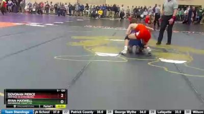 3 - 120 lbs Cons. Round 3 - Dovonan Pierce, Heritage HS (Lynchburg) vs Ryan Maxwell, Rockbridge County HS