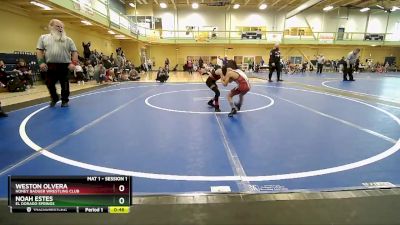 45-50 lbs 2nd Place Match - Weston Olvera, HONEY BADGER WRESTLING CLUB vs Noah Estes, El Dorado Springs