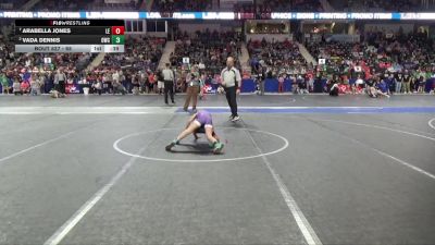 65 lbs Quarterfinal - Arabella Jones, Lion Elite vs Vada Dennis, Oakley Wrestling Club