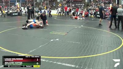 100 lbs Quarterfinal - Benjamin Hopper, Bay County Road Runners vs Logan Welmerink, Rockford WC