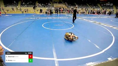 43 lbs Semifinal - Charlotte Beeman, Broken Arrow Wrestling Club vs Oakley Anno, HURRICANE WRESTLING ACADEMY