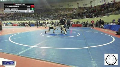 88 lbs Consi Of 16 #1 - Colton Claborn, Marlow Outlaws Jh vs Azriel Griffith, Midwest City Bombers