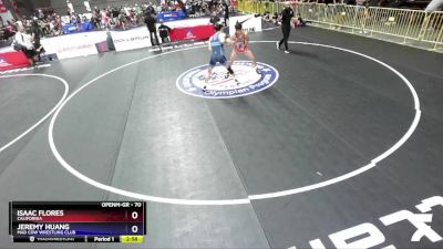 70 lbs Semifinal - Isaac Flores, California vs Jeremy Huang, Mad Cow Wrestling Club