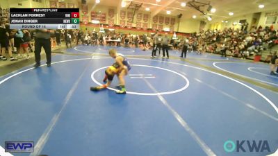 58 lbs Round Of 16 - Lachlan Forrest, Vinita Kids Wrestling vs Jonah Dinger, Newkirk Takedown Club