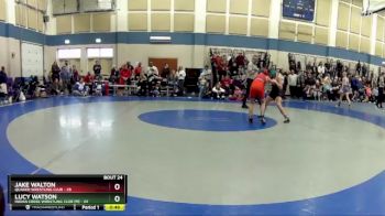 90 lbs Placement - Lucy Watson, Indian Creek Wrestling Club (M) vs Jake Walton, Quaker Wrestling Club