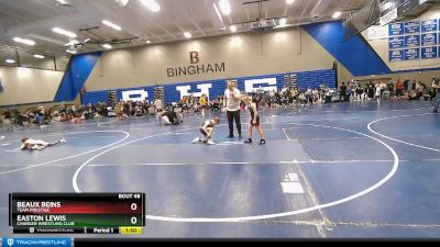 80 lbs Cons. Round 2 - Easton Lewis, Charger Wrestling Club vs Beaux Beins, Team Prestige
