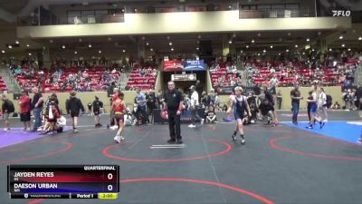 92 lbs Quarterfinal - Jayden Reyes, KS vs Daeson Urban, NM