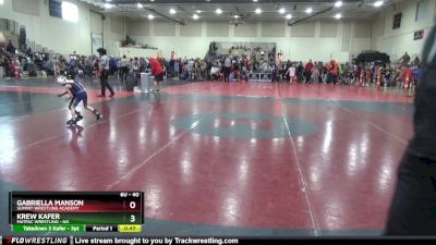 40 lbs Round 3 - Krew Kafer, MATPAC Wrestling - ND vs Gabriella Manson, Summit Wrestling Academy