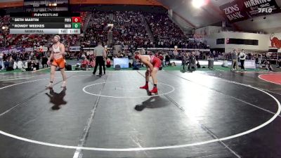 6A 190 lbs Semifinal - Seth Martin, Post Falls vs Rowdy Weekes, Madison