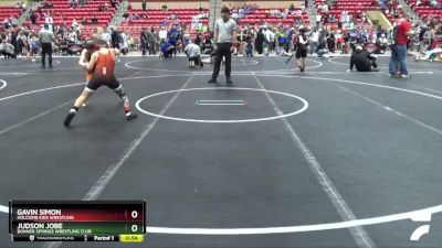 95 lbs Semifinal - Gavin Simon, Holcomb Kids Wrestling vs Judson Jobe, Bonner Springs Wrestling Club