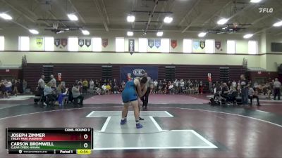 215 lbs Cons. Round 3 - Joseph Zimmer, Tinley Park (Andrew) vs Carson Bromwell, Clear Creek-Amana