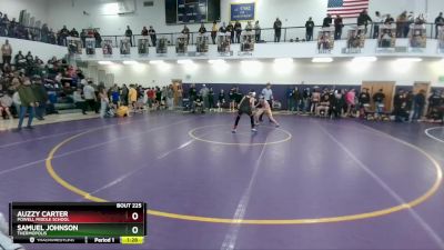 115 lbs Semifinal - Auzzy Carter, Powell Middle School vs Samuel Johnson, Thermopolis