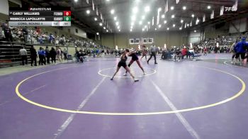 100 lbs Cons. Round 4 - Carly Williams, Ft. Zumwalt South vs Rebecca Lafollette, Kearney