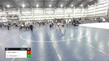 102 lbs Cons. Round 4 - Colt Thompson, Snake River Youth Wrestling Cl vs Luke Schroeder, Unattached