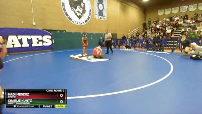 115 lbs Cons. Round 2 - Charlie Kuntz, Liberty (Bakersfield) vs Madi Mendez, Nipomo