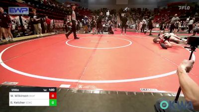 126 lbs Quarterfinal - Wyatt Wilkinson, Skiatook Youth Wrestling vs Blake Ketcher, Dark Cloud Wrestling Club