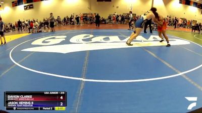 215 lbs Quarterfinal - Jason Heming II, Virginia Team Predator vs Davion Clarke, River City Wrestling LLC