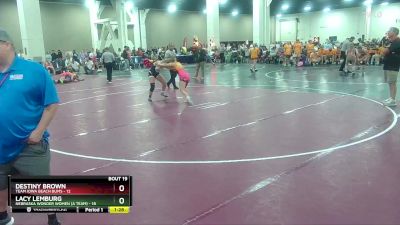 130 lbs Semis & Wb (16 Team) - Destiny Brown, Team Iowa Beach Bums vs Lacy Lemburg, Nebraska Wonder Women (A Team)