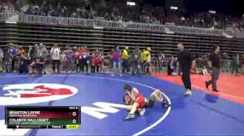 77 lbs Cons. Round 2 - Braxton Layne, North Big Horn Rams vs Colebyn Hallcroft, Eastside United Wrestling Club