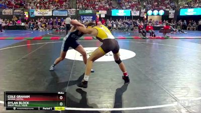 AA - 160 lbs Quarterfinal - Cole Graham, Helena Capital vs Dylan Block, Great Falls / MSDB