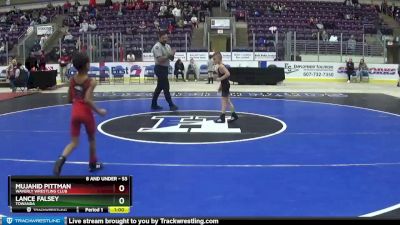 53 lbs Semifinal - Mujahid Pittman, Waverly Wrestling Club vs Lance Falsey, Towanda