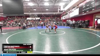 128 lbs Cons. Round 1 - Adam Palacios, Clayton Valley Charter High School vs Tristan Bartonico, Liberty High School