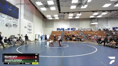 125 lbs 2nd Wrestleback (16 Team) - Roland Baca, Chabot College vs Brandon Esparza, Santa Rosa Junior College