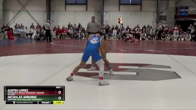 125 lbs 1st Place Match - Nicholas Arborio, Western New England University vs Justin Lopez, Johnson & Wales University (Rhode Island)
