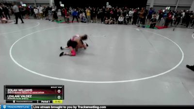 95 lbs Semifinal - Lealani Valdez, Pomona Elite (PWCC) vs Zolah Williams, Greco Roman Freestyle Association